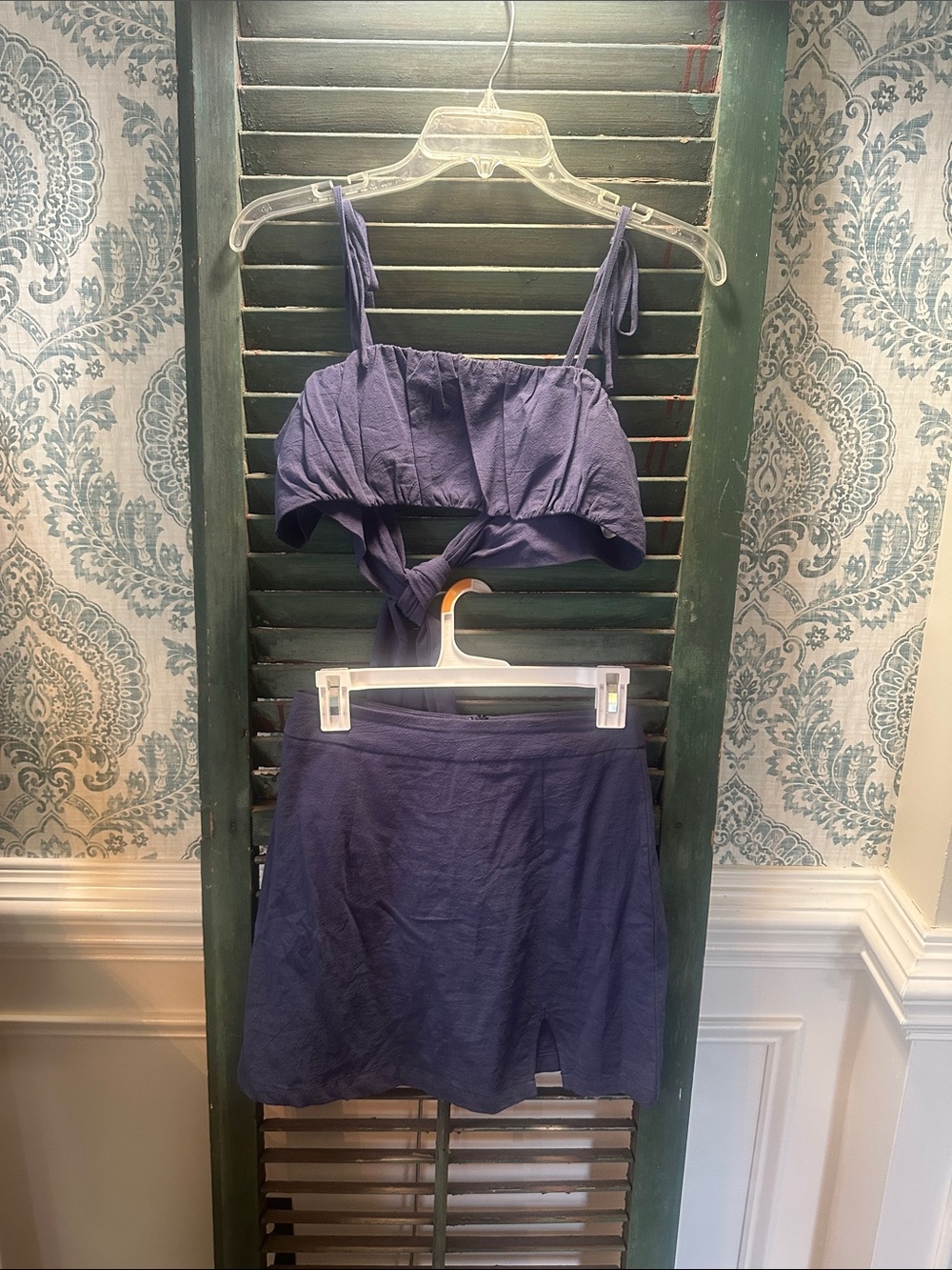 Women's Dark Blue Tie-Back Skirt Set